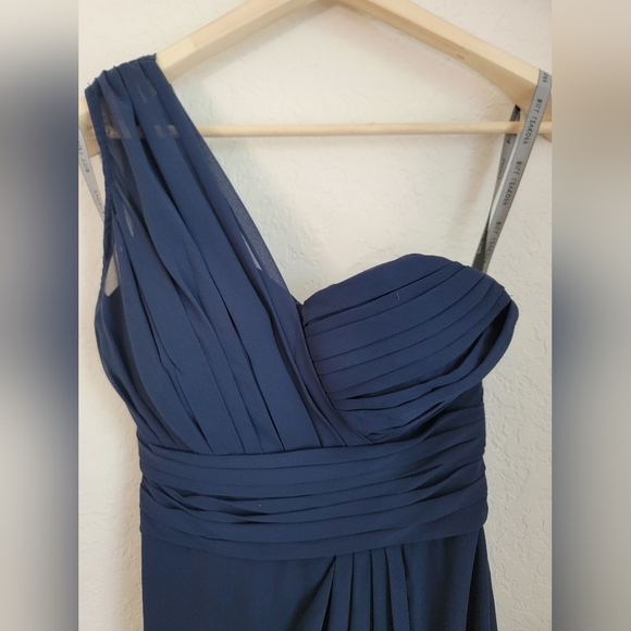 Bill Levkoff Blue One Shoulder Dress Size 6 - Picture 9 of 13